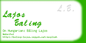 lajos baling business card
